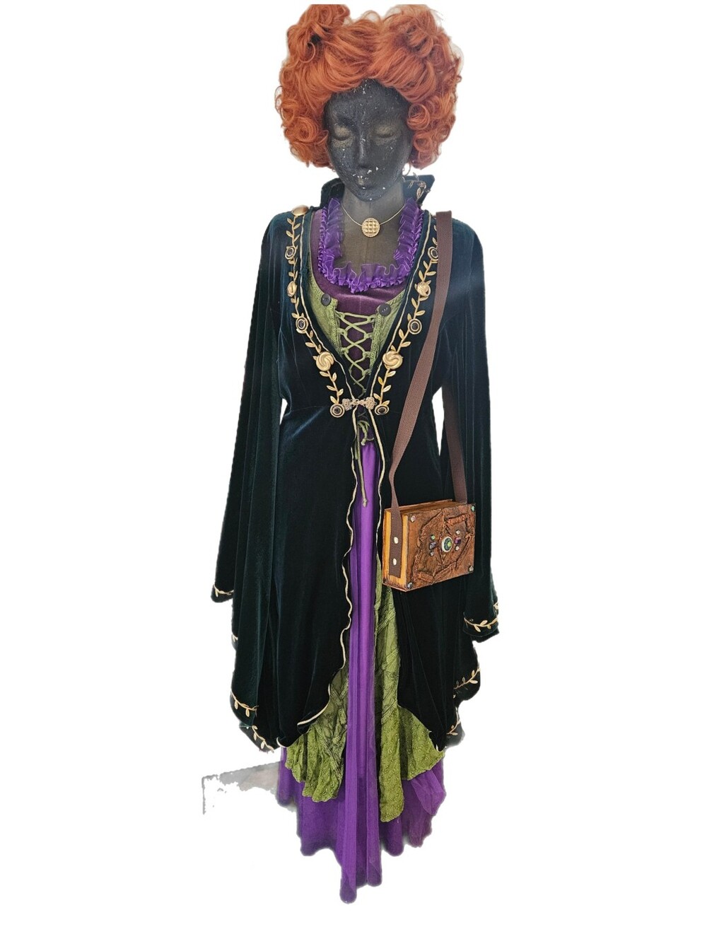 Upcycled Winifred Sanderson Costume Set With Handmade Spell Book Purse Size L - Picture 11 of 14